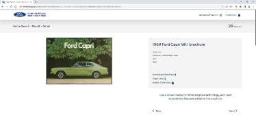 1969 Ford Capri brochure Heritage Vault